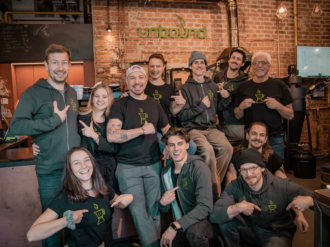 unbound Team an der Kaffeebar